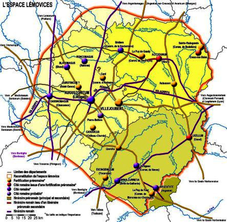 carte détails voies romaines